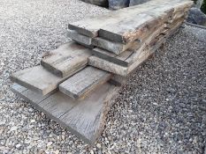 12 x Hardwood Dry Sawn Waney Edge/ Live Edge English Oak Boards / Planks