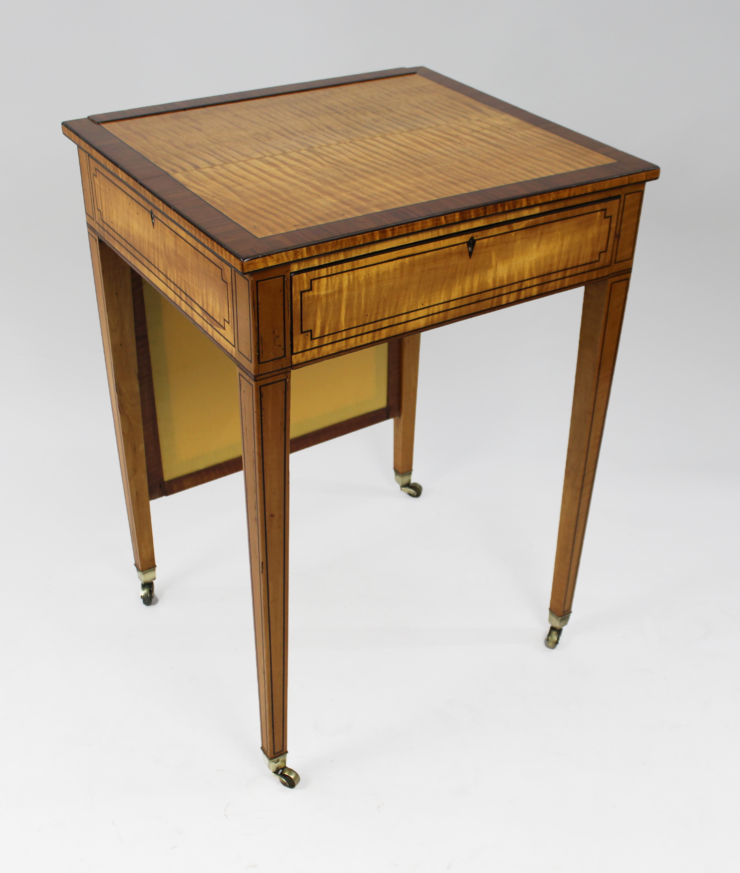 George III Sheraton Satinwood Writing Table