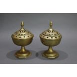 Pair of Antique Georgian Brass Incense Burners