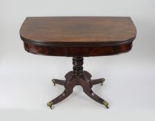 Regency Flame Mahogany Fold Over Top Tea Table