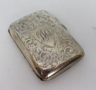 Solid Silver Cigarette Case by Samuel M Levi
