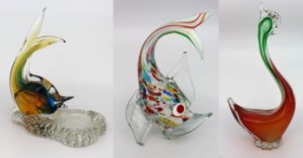 Collection of 3 Glass Animal Sculptures