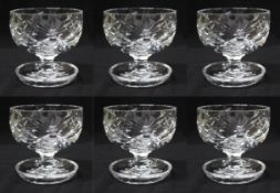 Set of 6 Vintage Cut Glass Crystal Sundae Dishes