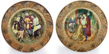 Pair of Beswick William Shakespeare Relief Chargers