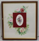 Painted Porcelain Panel Framed