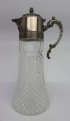 Large Silver Plated Pressed Crystal Claret Jug