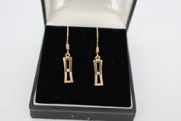 9ct Gold Diamond Drop Earrings