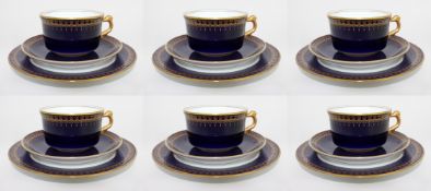 Set of 6 Romanov Collection Cobalt Blue Trios