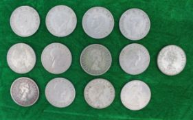 Collection of Half Crown Coins 1947-