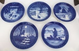 Collection of 5 Royal Copenhagen Christmas Plates