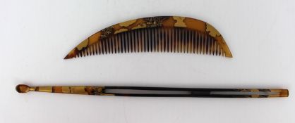 Fine Japanese 19th c. Comb & Hair Pin