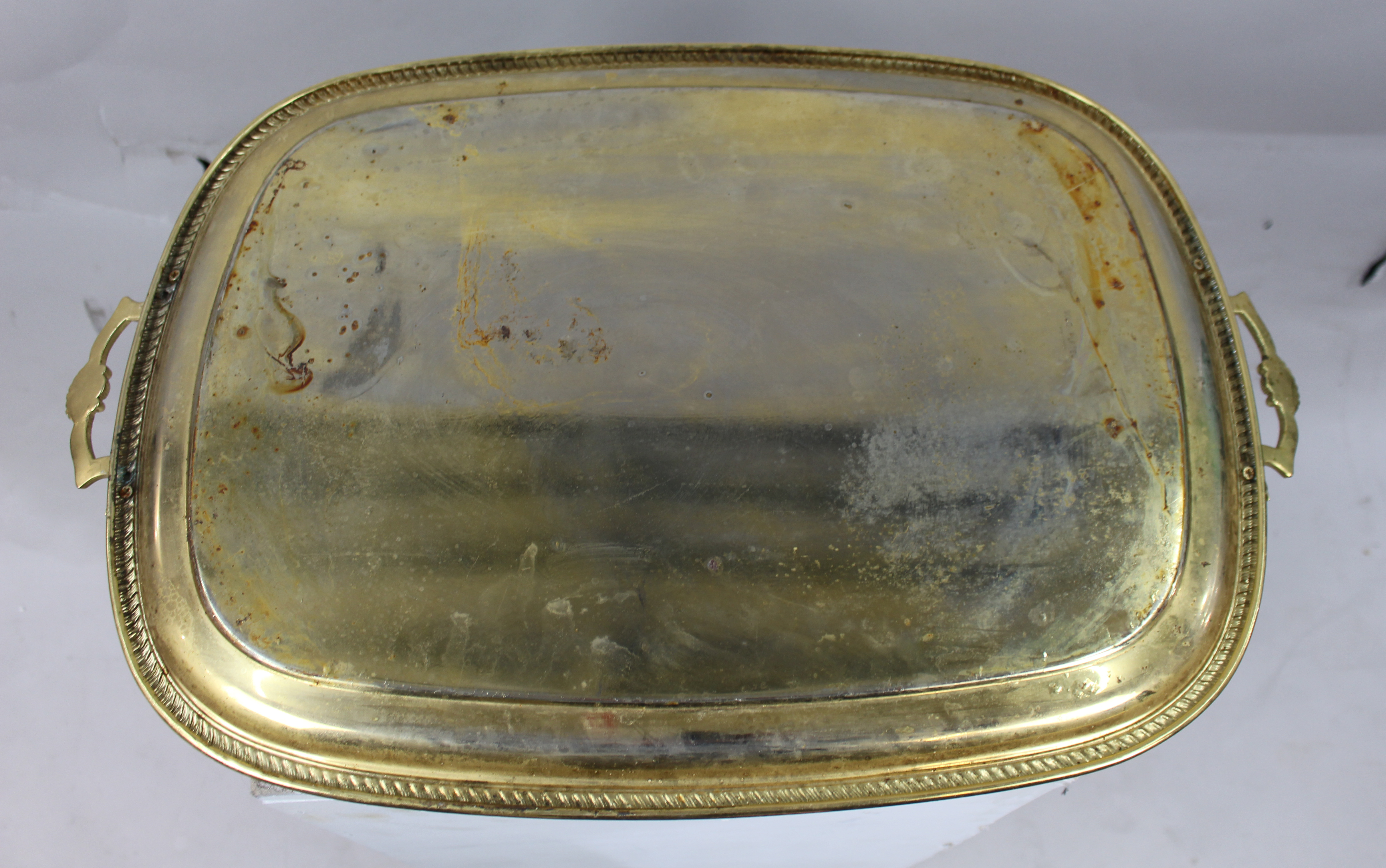 Large Vintage Gold Plated Tray - Image 2 of 2