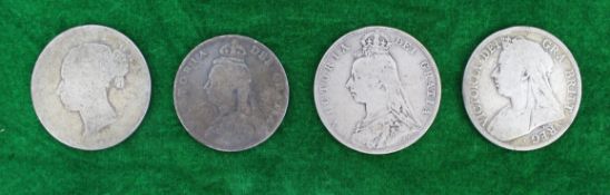 Collection of 4 Victorian Half Crowns 92.5% Ag