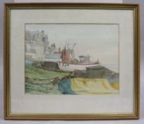 Watercolour of Budleigh Salterton by Donald Poole