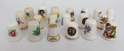 Collection of 19 Vintage Porcelain Thimbles