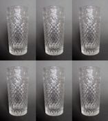 Set of 6 Stuart Beaconsfield Cut Highball Glasses