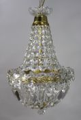 Vintage Cut Glass Crystal French Chandelier