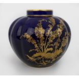 Late Victorian Royal Crown Derby Cobalt Blue & Gilded Vase