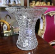 Quality Heavy Cut Glass Vase