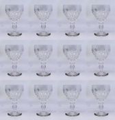 Set of 12 Royal Brierley ""Elizabeth"" Cut Dessert Wine Glasses