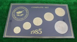 Cyprus 1985 Uncirculated Cased Coin Set