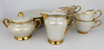 Czech Porcelain Lustre Gilt Tea Service