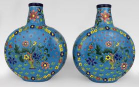 Pair of French Ceramic Moonflask Vases