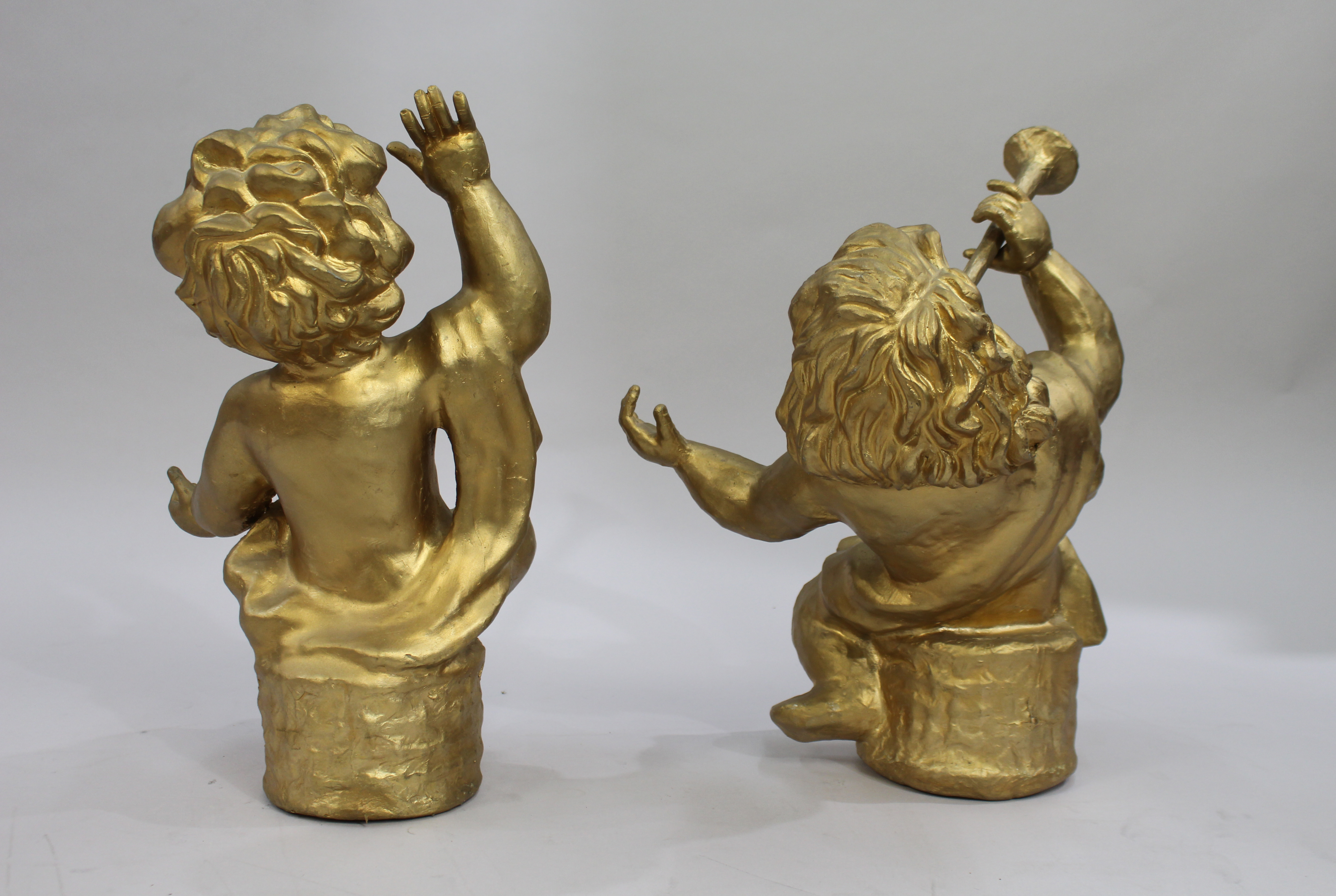 Pair of Gilt Painted Cherubs - Image 2 of 2