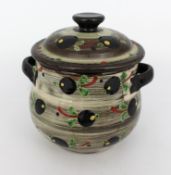 Decorative Lidded Two Handled Pot