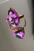 Beautiful Natural Amethyst 4.55CT With Natural Burma Ruby & 18k White Gold