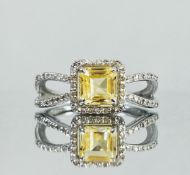 Beautiful Unheated Untreated Natural Ceylon yellow Sapphire Diamonds & 18k Gold