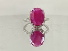 Natural Burma Ruby 9.16 Ct With Natural Diamonds & 18kGold