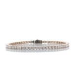 18ct Rose Gold Tennis Diamond Bracelet 4.06 Carats