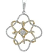 14ct Gold Illusion Set Cluster Diamond Pendant 1.77 Carats