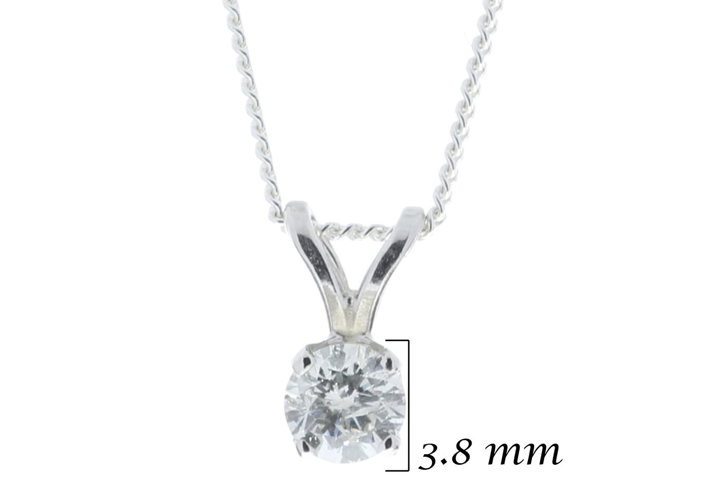 9ct White Gold Single Stone Claw Set Diamond Pendant 0.20 Carats - Image 5 of 6