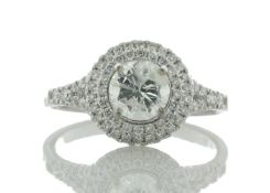 18ct White Gold Single Stone With Halo Setting Ring (0.86)1.21