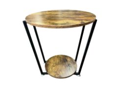 Wooden And Metal Side Table