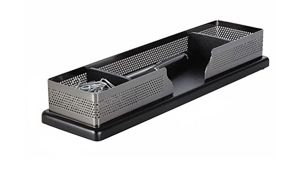 Eldon Expressions Wood and Punched Metal Supply Organizers Black and Gun Metal