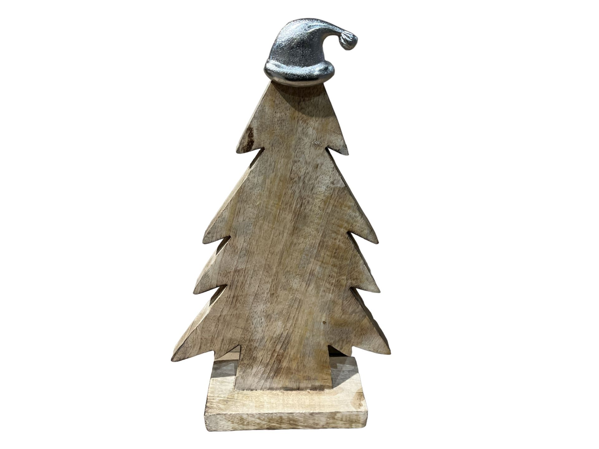 Petti Rossi Wooden Christmas Trees With Santa Hat
