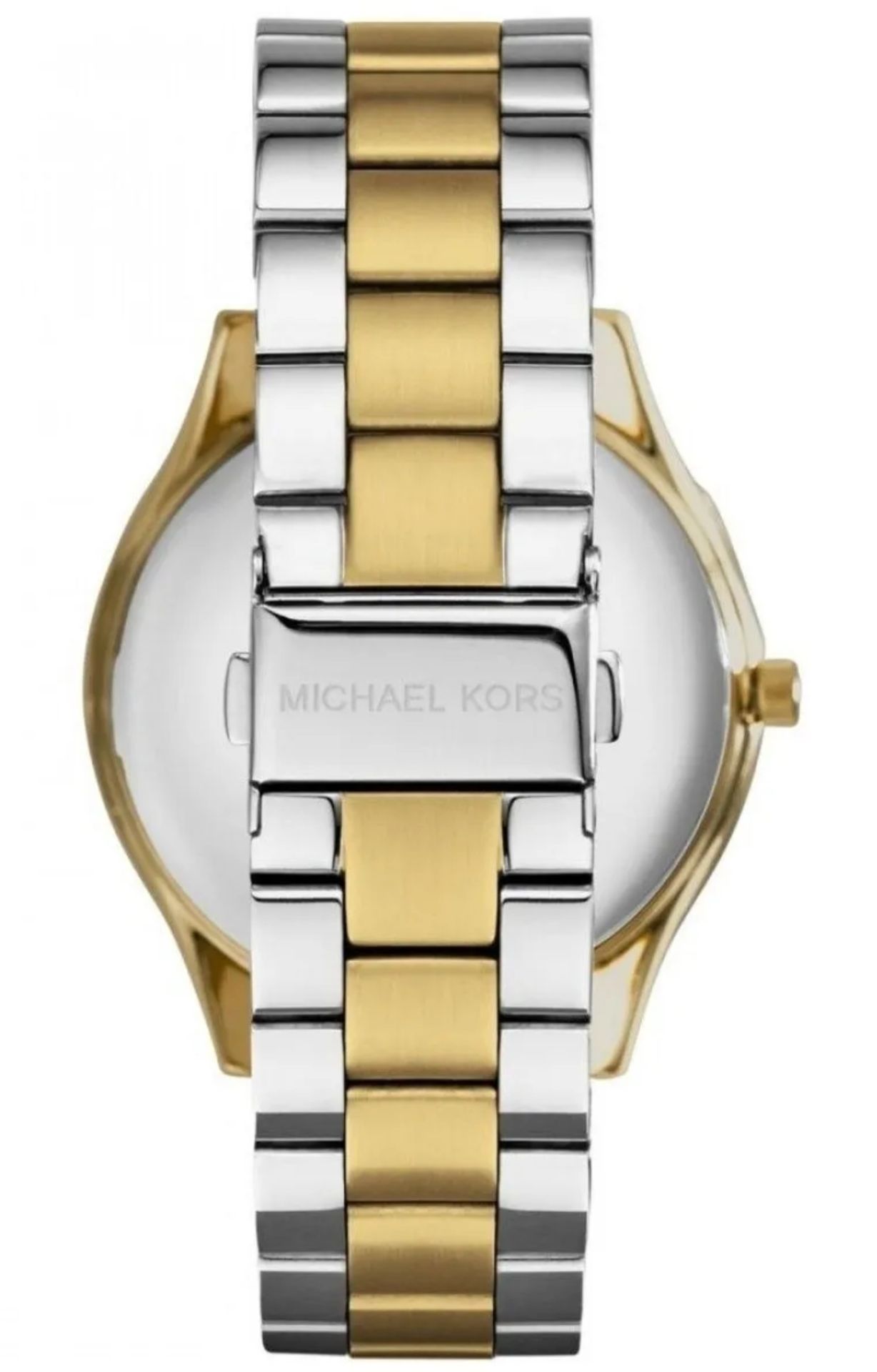 Michael Kors MK3479 Ladies Slim Runway Watch Two Tone Stainless Steel Blue Dial Quartz Watch - Image 3 of 7