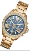 Michael Kors Wren Chronograph Blue Crystal Pave Ladies Watch MK6291