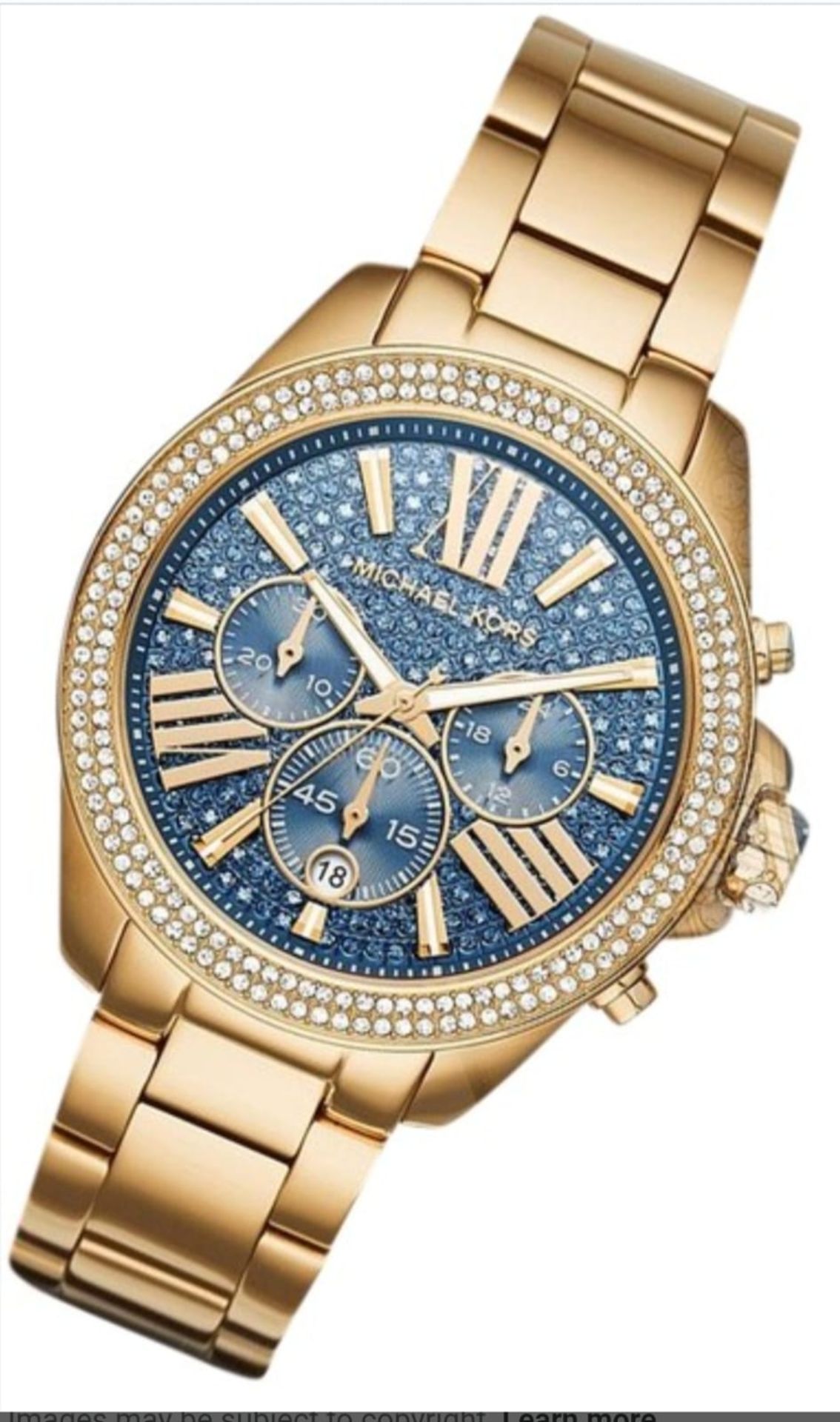 Michael Kors Wren Chronograph Blue Crystal Pave Ladies Watch MK6291