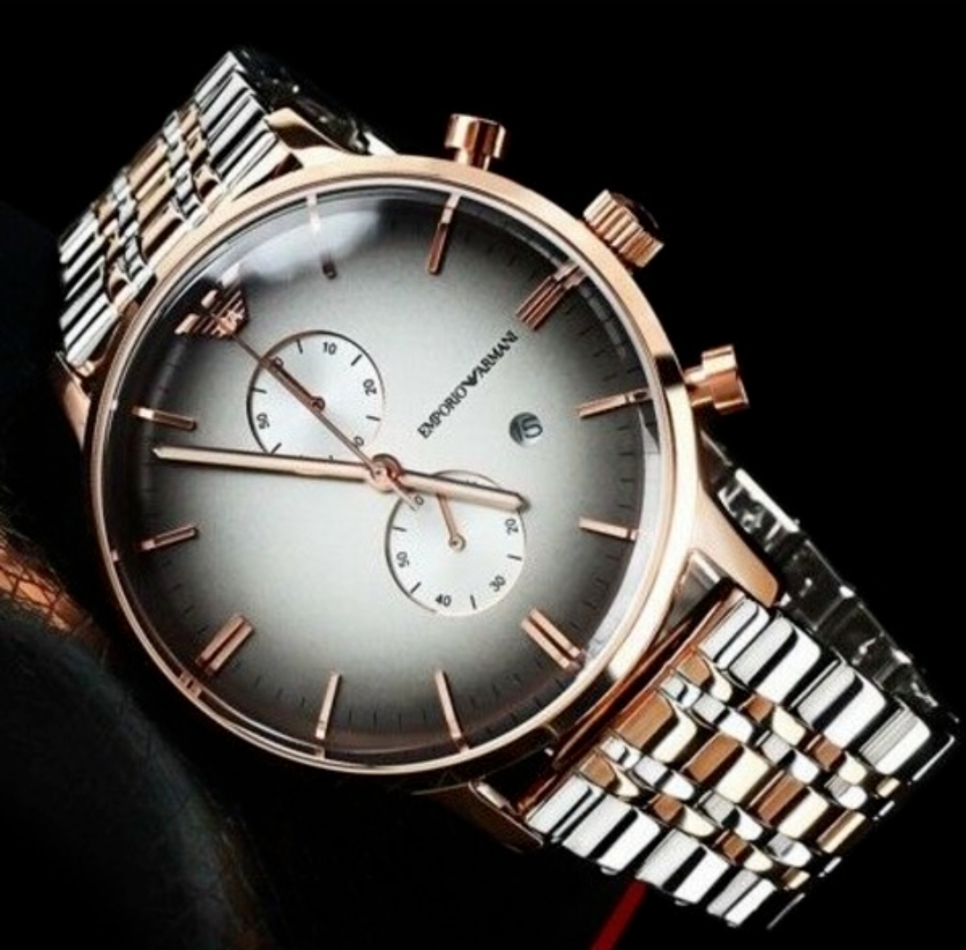 Emporio Armani AR1721 Men's Gianni Two Tone Rose Gold & Silver Chronograph Watch - Image 3 of 7