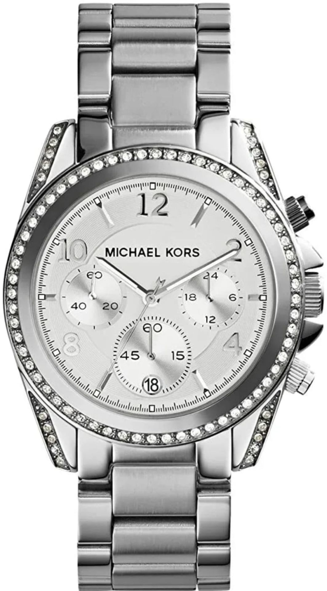 Michael Kors Mk5165 Women's Silver Bracelet Chronograph Quartz Watch - Image 6 of 6