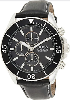 Hugo Boss 1513697 Men's Ocean Edition Black Leather Strap Chronograph Watch