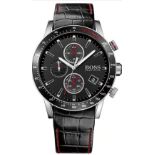 Hugo Boss 1513390 Men's Rafale Black Leather Strap Chronograph Watch