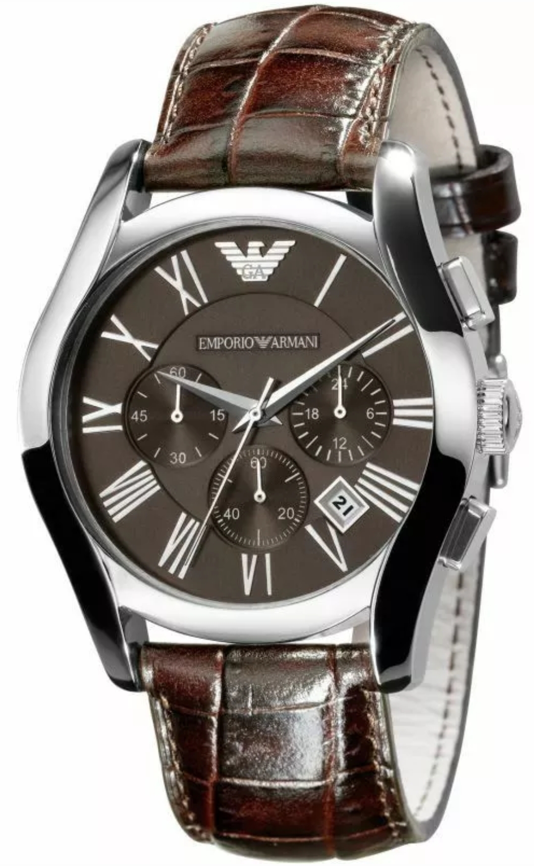 Emporio Armani AR0671 Men's Brown Leather Strap Quartz Chronograph Watch