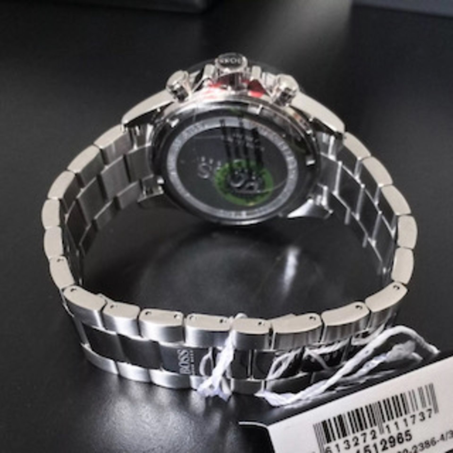 Men's Hugo Boss Ikon Black Dial Silver Bracelet Chronograph Watch 1512965 - Image 6 of 6