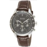 Hugo Boss 1513598 Men's Talent Brown Leather Strap Chronograph Watch