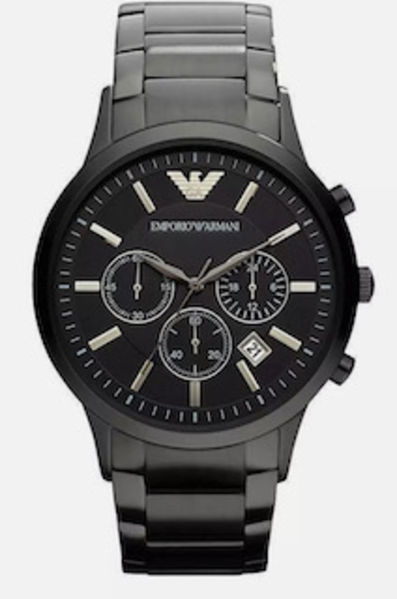 Emporio Armani AR2453 Men's Black Stainless Steel Bracelet Chronograph Watch